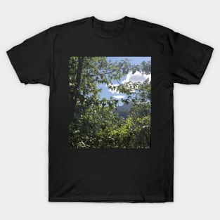 Peeking through trees at Glacier National Park T-Shirt